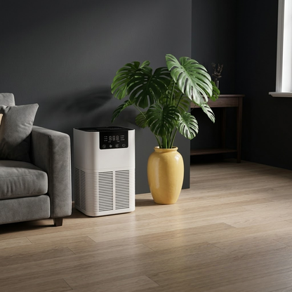 Allerze Air Purifier in a stylish living space